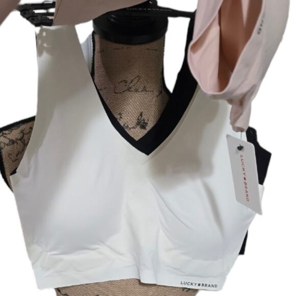LUCKY BRAND 3pk Active Athletic Lounge Sports Laser‎ Cut bralettes Bras Plus 2X - Picture 5 of 8